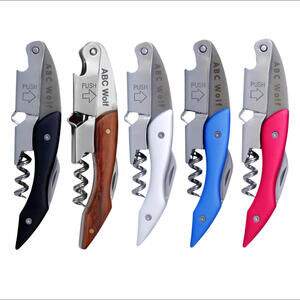 Black Premium Stainless Steel Double Hinge Professional Wine Key Opener